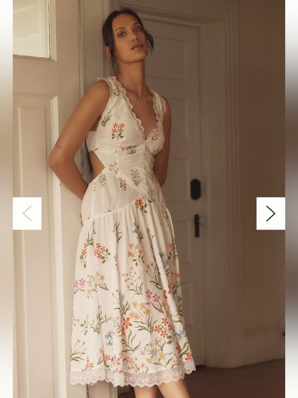 NWT Anthropologie Open Back Drop Waist Midi Dress